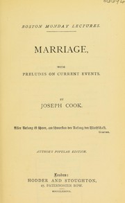 Cover of: Marriage by Joseph Cook