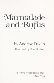 Cover of: Marmalade and Rufus
