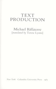 Cover of: Text production