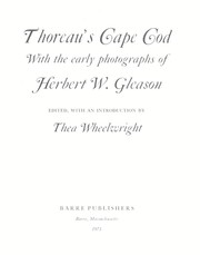Cover of: Thoreau's Cape Cod, with the early photographs of Herbert W. Gleason.