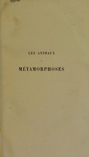 Cover of: Les animaux ©  m©♭tamorphoses