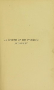 Cover of Epitome of the synthetic philosophy