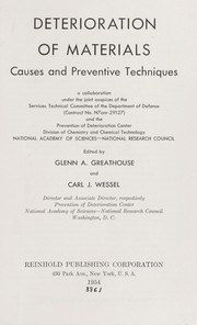 Cover of: Deterioration of materials: causes and preventive techniques; by 