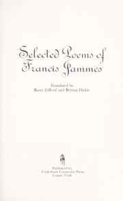 Selected poems of Francis Jammes by Francis Jammes