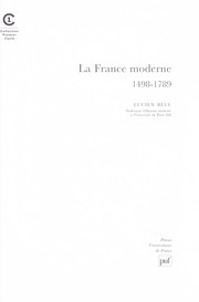 Cover of: La France moderne: 1498-1789