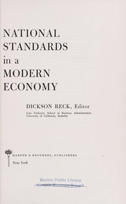 Cover of: National standards in a modern economy. | Dickson Reck