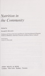 Cover of: Nutrition in the community
