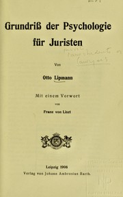 Cover of: Grundriss der Psychologie f©ơr Juristen