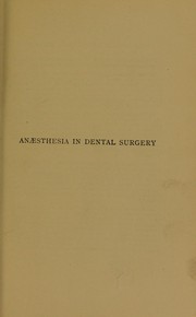 Cover of: Anaesthesia in dental surgery