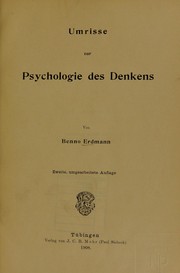 Cover of: Umrisse zur Psychologie des Denkens