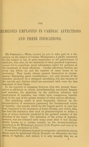 Cover of: The remedies employed in cardiac affections and their indications