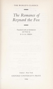 Cover of: The Romance of Reynard the Fox