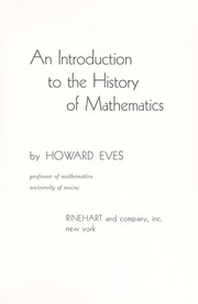 Cover of: An introduction to the history of mathematics.