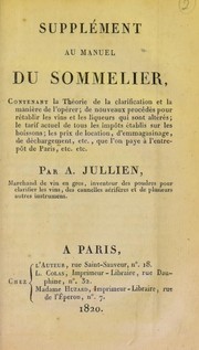 Cover of: Suppl©♭ment au Manuel du sommelier