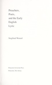 Cover of: Preachers, poets, and the early English lyric