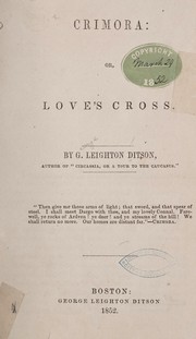 Cover of: Crimora: or, Love's cross