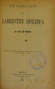 Cover of: Un raro caso di labirintite sifilitica