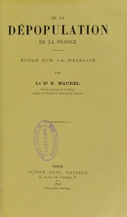 Cover of: De la D©♭population de France. ©tude sur la natalit©♭