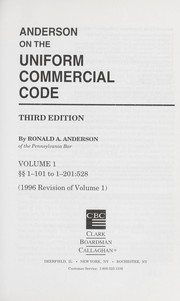 Cover of: Lawrence's Anderson on the Uniform commercial code