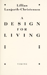 Cover of: A design for living