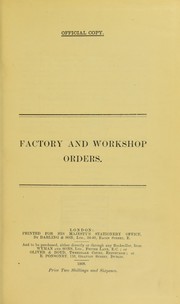 Cover of: Factory and workshop orders