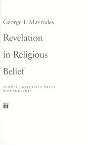 Cover of: Revelation in religious belief