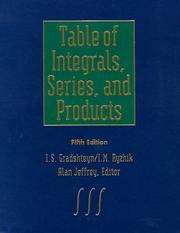 Cover of: Table of integrals, series, and products by I. S. Gradshteĭn
