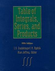 Cover of: Table of integrals, series, and products