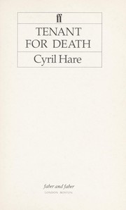 Cover of: Tenant for Death by Cyril Hare