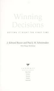 Cover of: Winning decisions: getting it right the first time