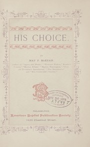 Cover of: His choice.