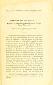 Cover of: Tuberculin and the living cell by Charles Denison