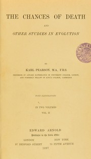 Cover of: The chances of death and other studies in evolution