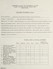 Cover of: Preliminary environmental review, Lake Wood Estates Subdivision in Yellowstone County