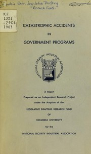 Cover of: Catastrophic accidents in Government programs