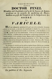 Cover of: Descripcion que hace el doctor Pinel sobre la varicele by Philippe Pinel