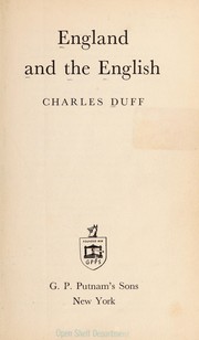 Cover of: England and the English. by Charles Duff