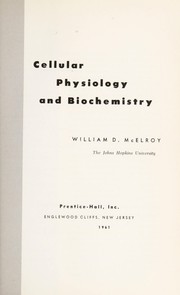 Cover of: Cellular physiology and biochemistry.