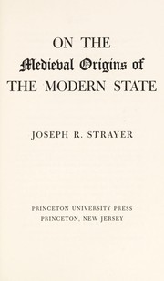 Cover of: On the medieval origins of the modern state