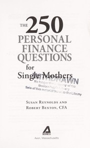 The 250 personal finance questions for single mothers by Susan Reynolds