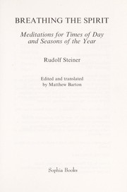 Cover of: Breathing the spirit : meditations for times of day and seasons of the year by 