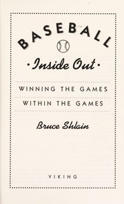 Cover of: Baseball inside out: winning the games within the games