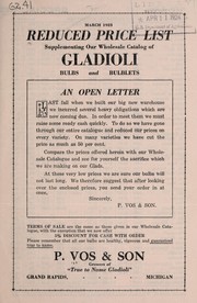 Cover of: Reduced price list supplementing our wholesale catalog of gladioli bulbs and bulblets: March 1923