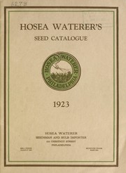 Cover of: Hosea Waterer's seed catalogue by Hosea Waterer (Firm)