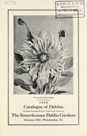 Cover of: 1923 catalogue of dahlias | Somerhousen Dahlia Gardens
