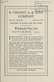 Cover of: Wholesale price list: November, 1923