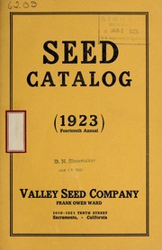 Cover of: Seed catalog: (1923 fourteenth annual)