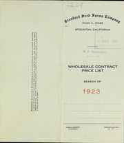 Cover of: Wholesale contract price list: season of 1923