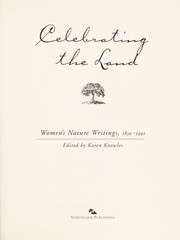 Cover of: Celebrating the land : women's nature writings, 1850-1991 by 