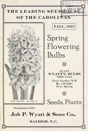 Cover of: Fall, 1923 by Job P. Wyatt and Sons Company